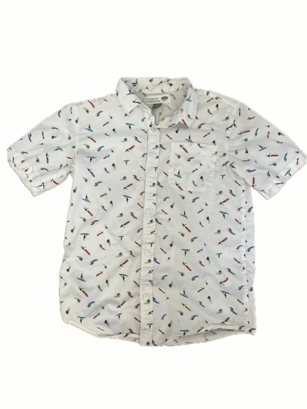 Old Navy Boys XL 14-16 Surfer Print Short Sleeve Button Down Shirt